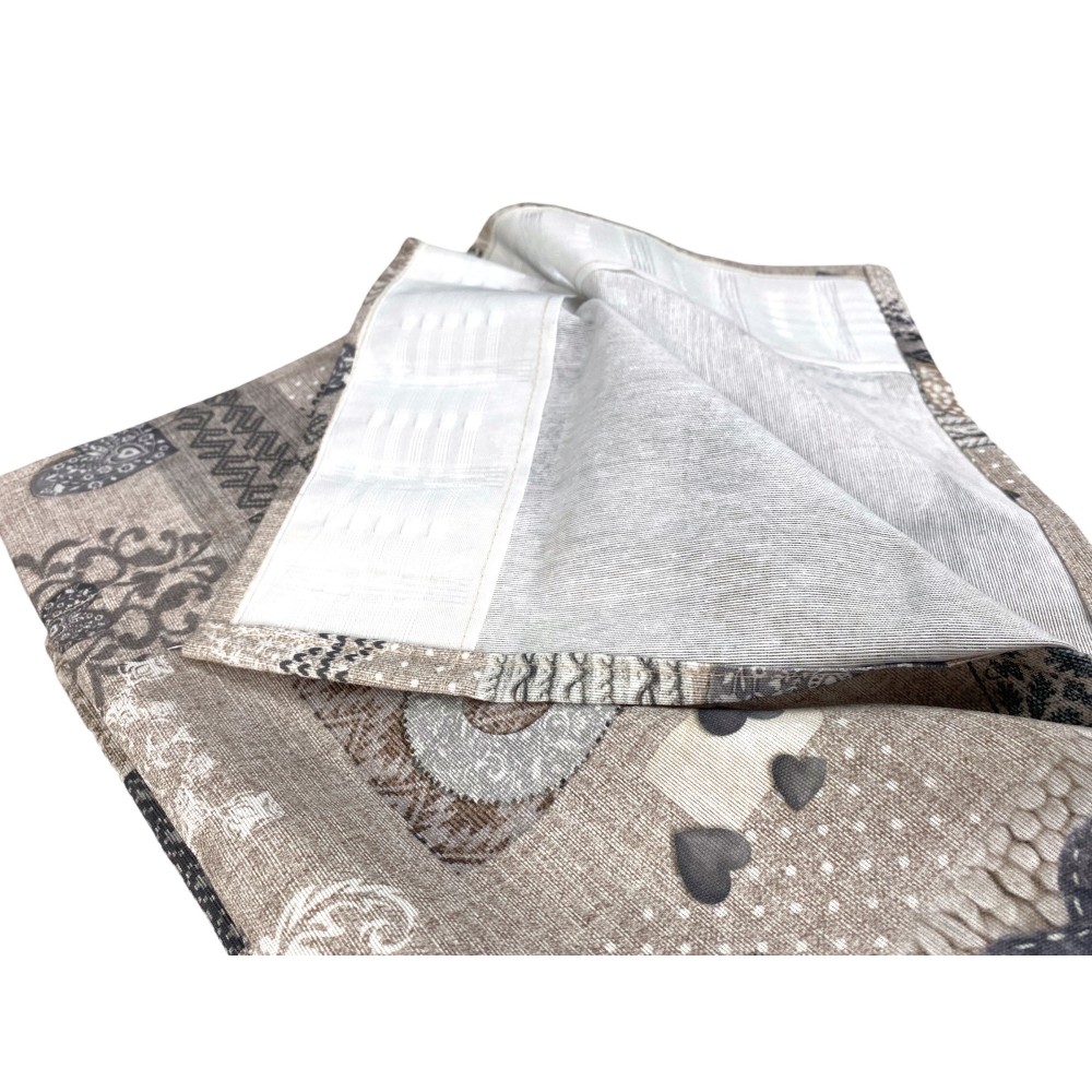 TENDA SHABBY beige cm.150X280 Tirolese confezionata MADE in ITALY