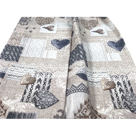 TELO ARREDO copritutto GRAN FOULARD COPRILETTO copridivano Tirolese SHABBY BEIGE 2