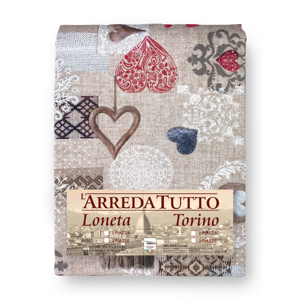 TELO ARREDO copritutto GRAN FOULARD COPRILETTO copridivano Tirolese SHABBY ROSSO