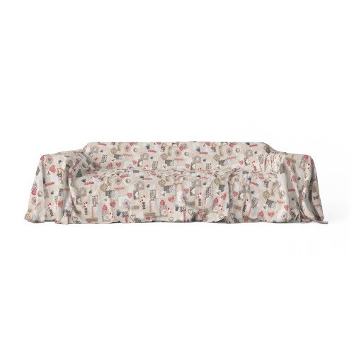 SERVIETTE HOUSSE DE MEUBLE GRAN SCARF BEDSPREAD housse de canapé Shabby RED