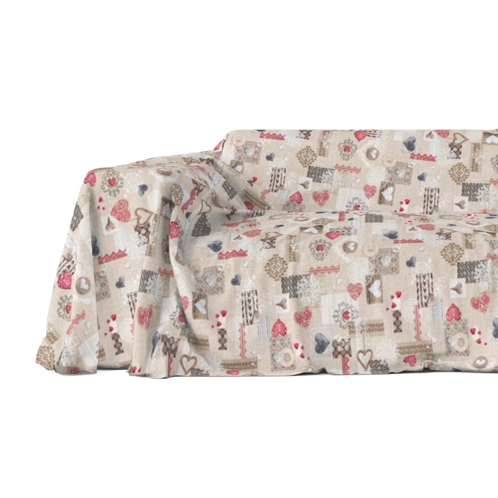 FUNDA DE DECORACIÓN Funda GRAN SCARF COLCHA de sofá Funda de sofá Tirolesa SHABBY RED