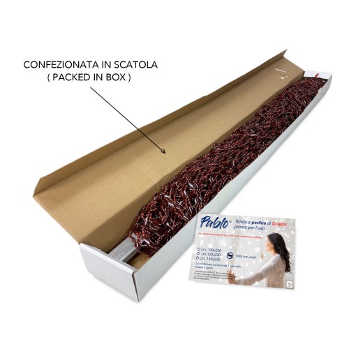 PABLO © CURTAIN with BROWN anti-insect beads in anti-noise PVC with METAL rod