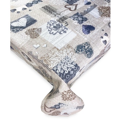 SCHMUTZABWEISENDE TISCHDECKE HARZ TORINO Tiroler SHABBY Beige 2