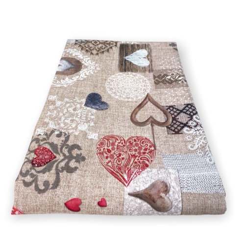 TOVAGLIA antimacchia RESINATA TORINO Tirolese SHABBY Rosso