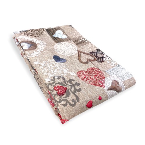 SCHMUTZABWEISENDE TISCHDECKE HARZIERT TORINO Tiroler SHABBY Rot