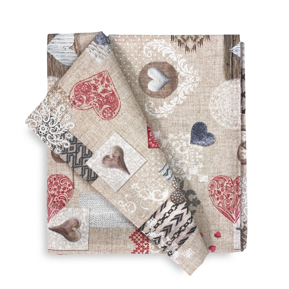 Rote Shabby Tischdecke