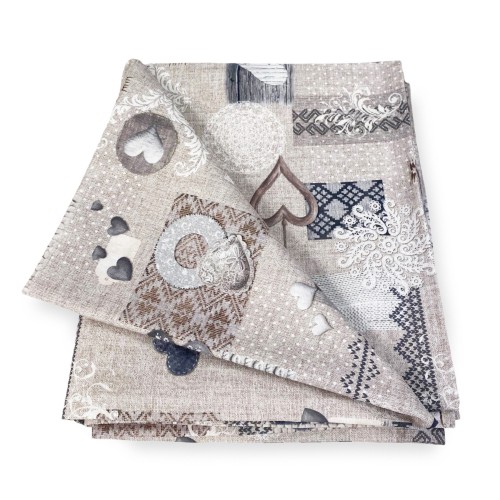 NAPPE EN COTON Design tyrolien SHABBY Beige made in Italy