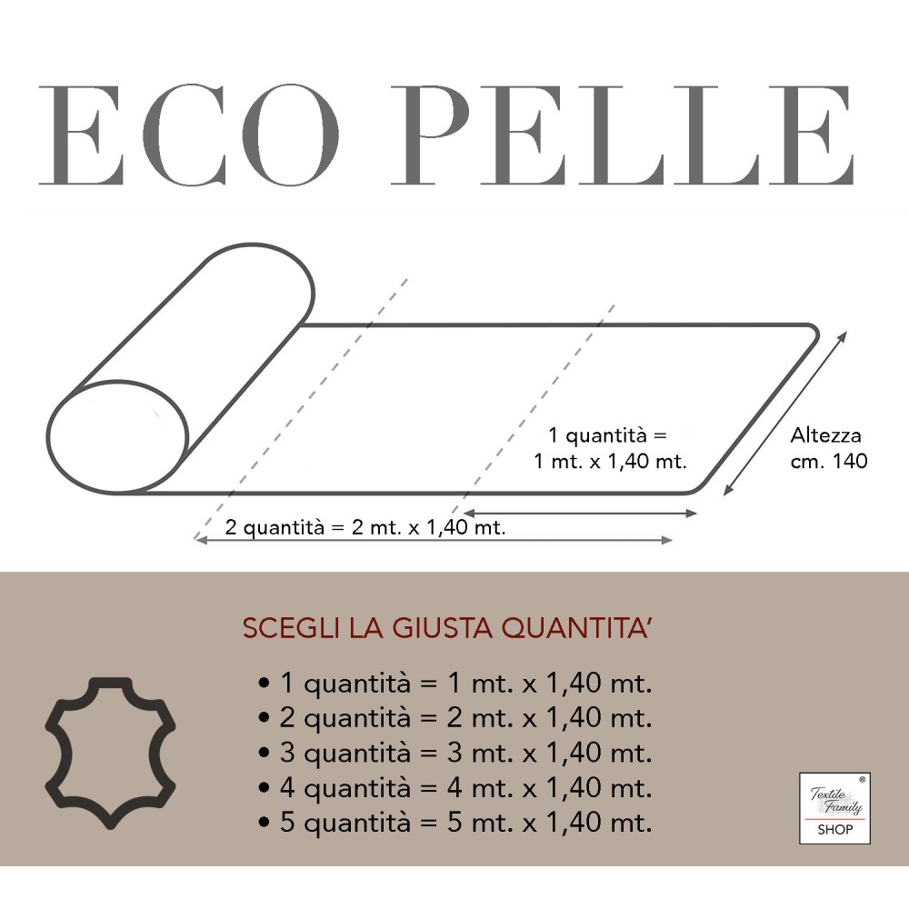 FABRIC by the meter in FLORENCE IMITATION LEATHER imitation ECO leather leather height cm. 140 Skai