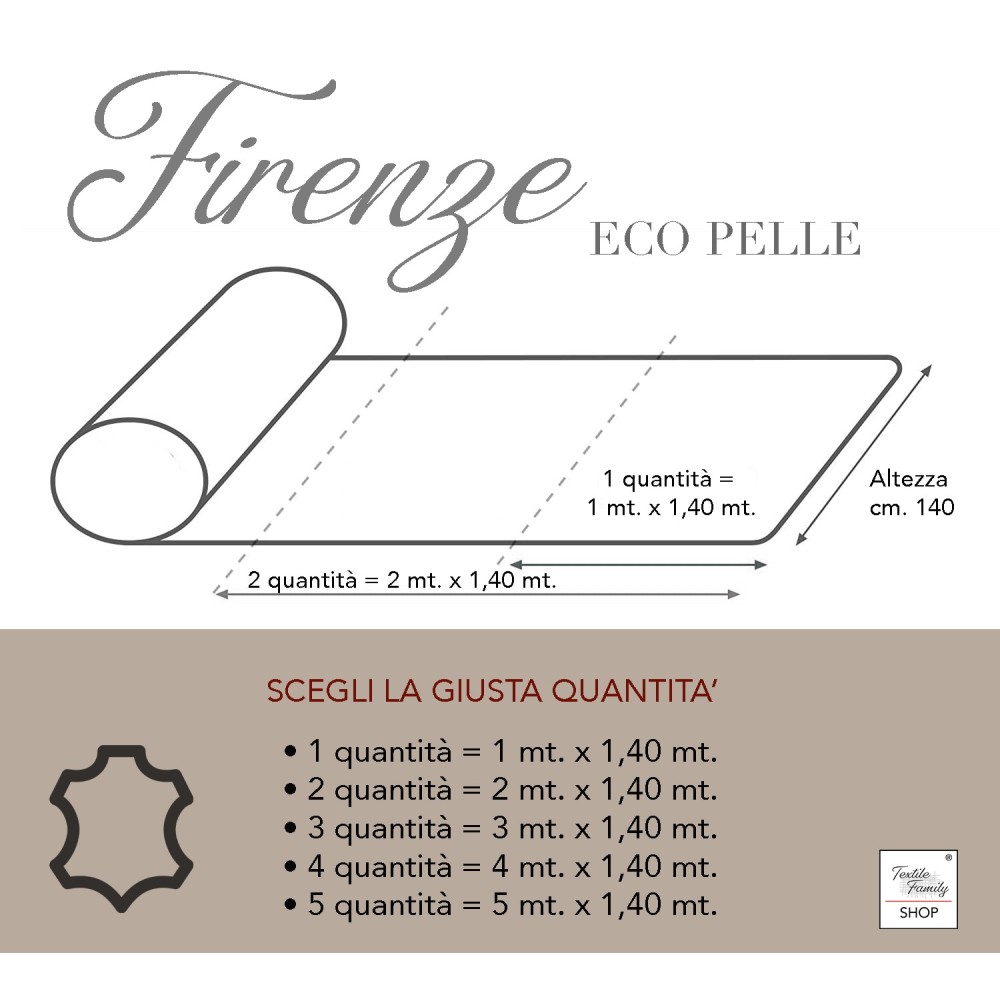 FIRENZE TABLE SAVER in FAUX LEATHER imitation ECO leather leather height cm. 140 Skai Per Meter