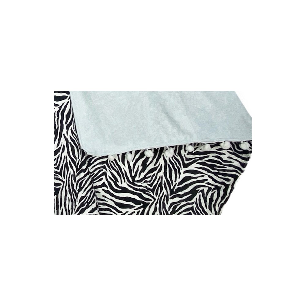 DOUBLE SERVIETTE DE PLAGE KIKOY Zebra en COTON et ÉPONGE avec KEEP BACKPACK