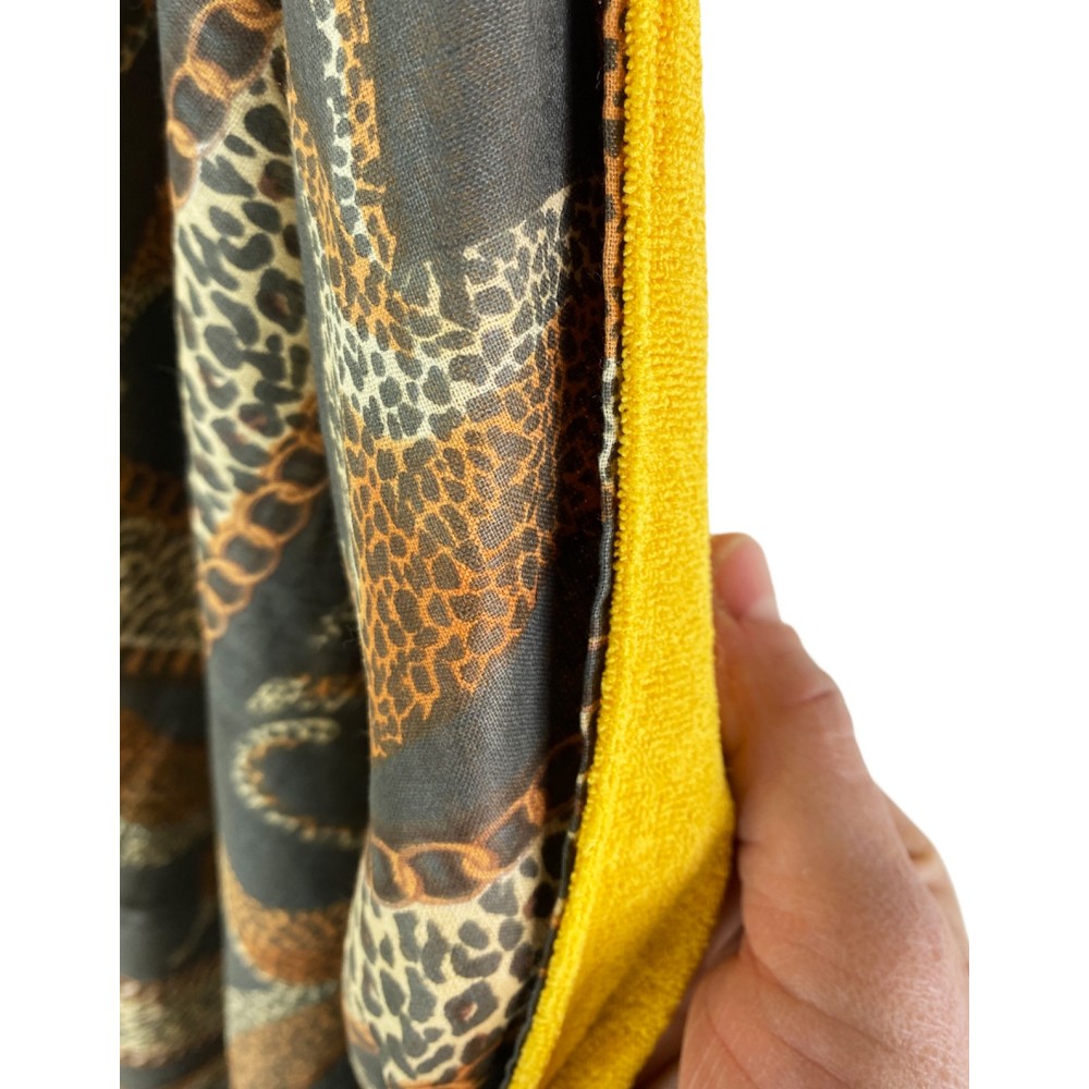 TELO mare doppio KIKOY Leopardo Africano in COTONE e in SPUGNA con ZAINO KEEP
