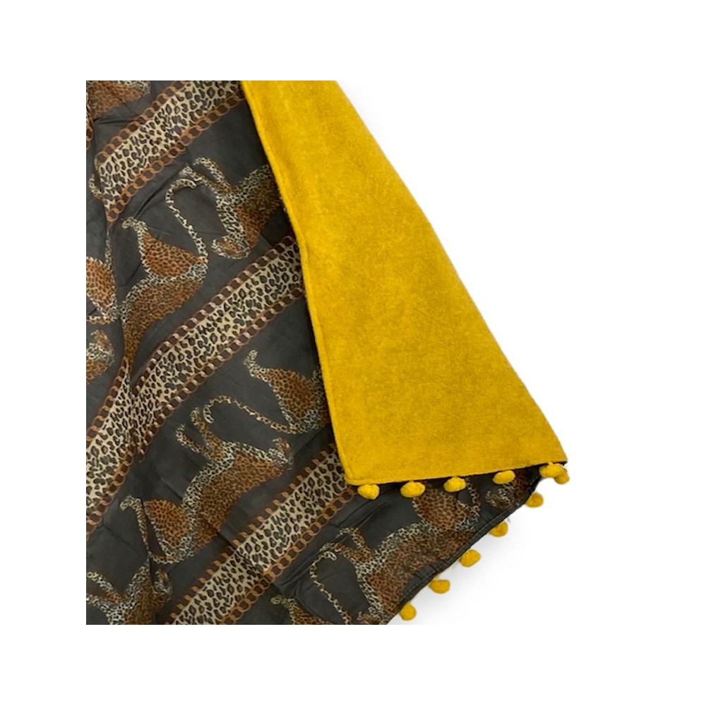 KIKOY African Leopard doppeltes Strandtuch aus BAUMWOLLE und FROTTEE mit KEEP BACKPACK