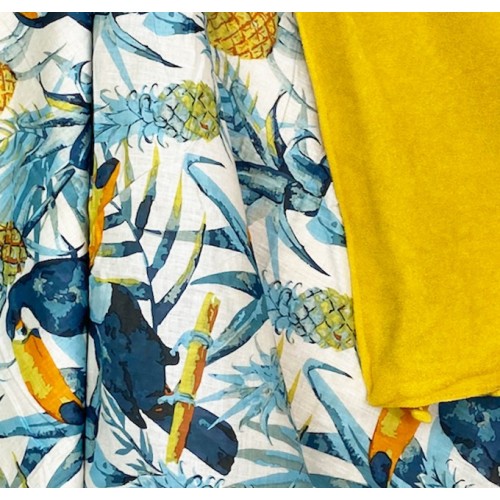 DOUBLE SERVIETTE DE PLAGE KIKOY Tucano Jaune en COTON et ÉPONGE avec SAC À DOS KEEP