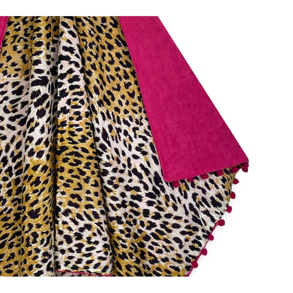 TELO mare doppio KIKOY Leopardato in COTONE e in SPUGNA con ZAINO KEEP