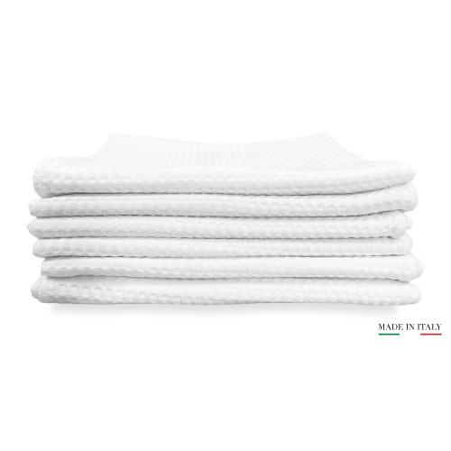 Set de 6 toallas 40X60 en puro algodón, nido de abeja.