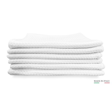 Lot de 6 serviettes de 60 x 100 cm en pur coton, en nid d’abeille. 2