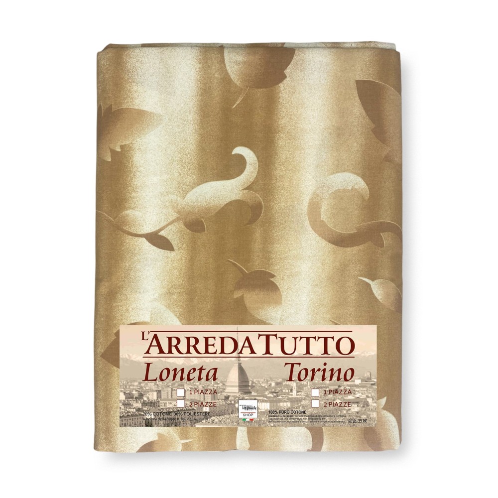 Tela estampada de hojas beige