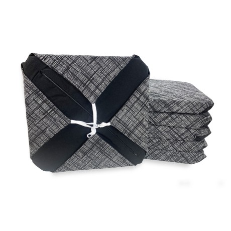 STUHLBEZUG MIT FLÜGELN einfarbig AUS STOFF Jacquard MODERN Schwarz 2