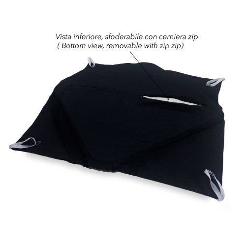 HOUSSE DE SIÈGE avec AILES couleur unie EN Tissu Jacquard NOIR MODERNE