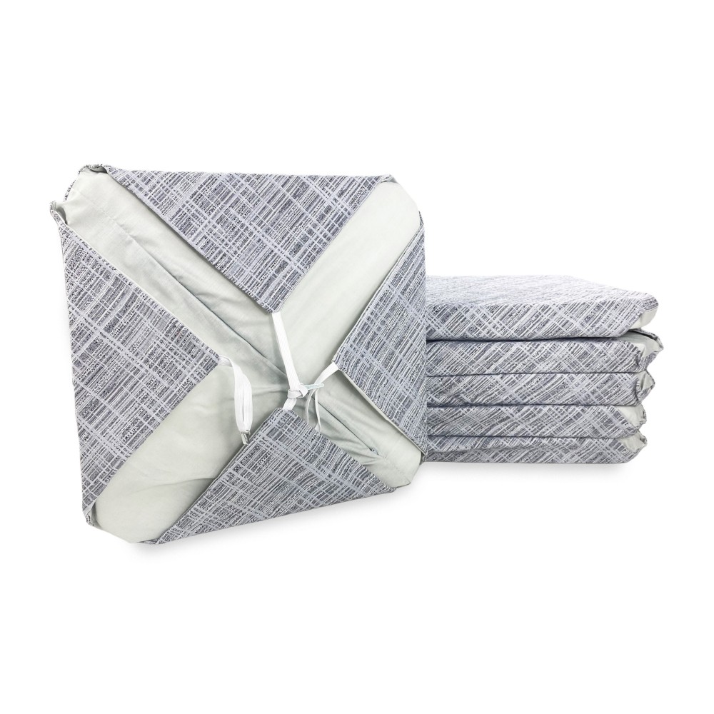 STUHLBEZUG MIT FLÜGELN einfarbig AUS STOFF Jacquard MODERN Grau