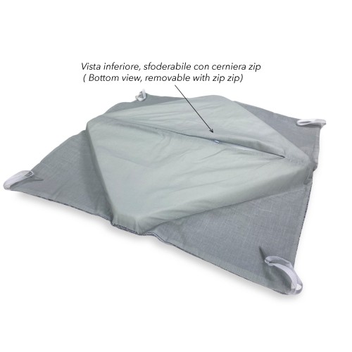 FUNDA DE SILLA CON ALAS color liso EN TELA Jacquard MODERN Gris