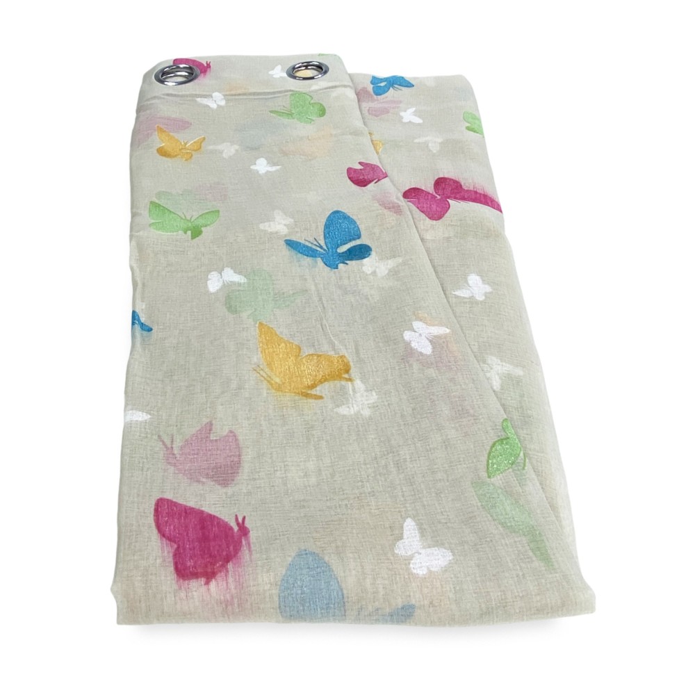 MODERNER VORHANG Schmetterlinge Beige cm. 140X280 verpackt