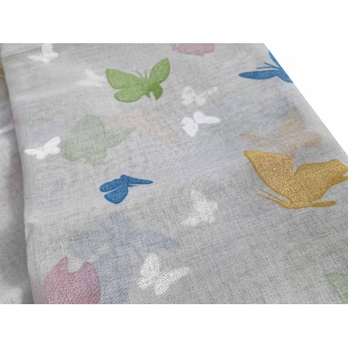 CONTEMPORARY CURTAIN BUTTERFLIES Grey cm. 140X280 Packaged