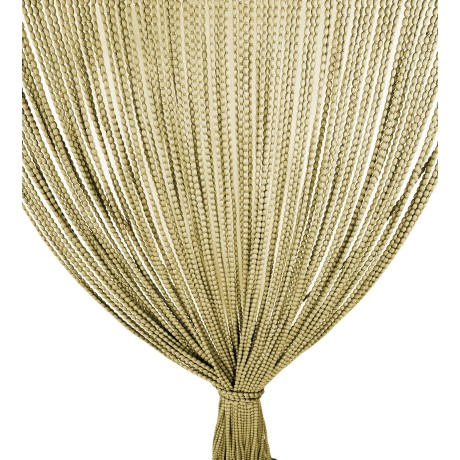 SOFT MARIEL © CURTAIN WITH BEADS in Soft Fabric Anti Noise Insects with Threads BEIGE