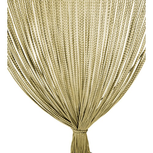 SOFT MARIEL © CURTAIN WITH BEADS in Soft Fabric Anti Noise Insects with Threads BEIGE