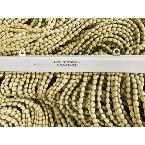 SOFT MARIEL © CURTAIN WITH BEADS in Soft Fabric Anti Noise Insects with Threads BEIGE
