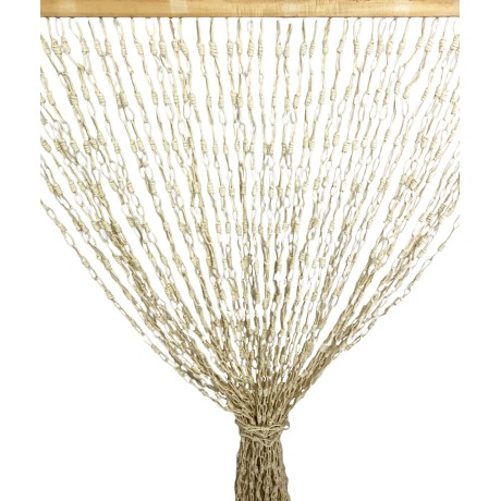 TENTE EN BOIS © avec chaînes tissées en fibre naturelle Anti-insectes anti-bruit BEIGE