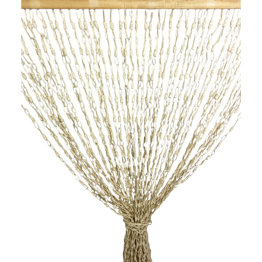 TENTE EN BOIS © avec chaînes tissées en fibre naturelle Anti-insectes anti-bruit BEIGE