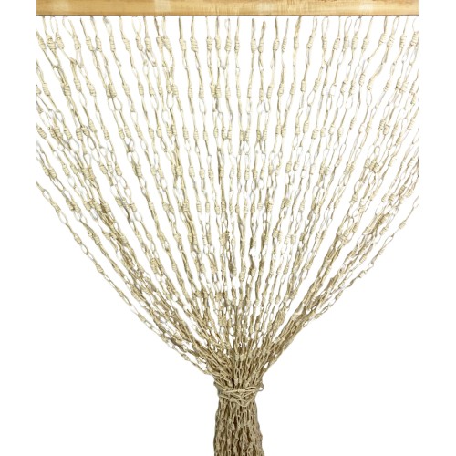 CORTINA DE MADERA © con cadenas entrelazadas en Fibra Natural Anti insectos ruido BEIGE