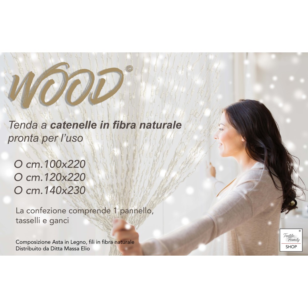 TENDA WOOD © a catenelle intrecciate in Fibra Naturale Anti insetti antirumore BEIGE