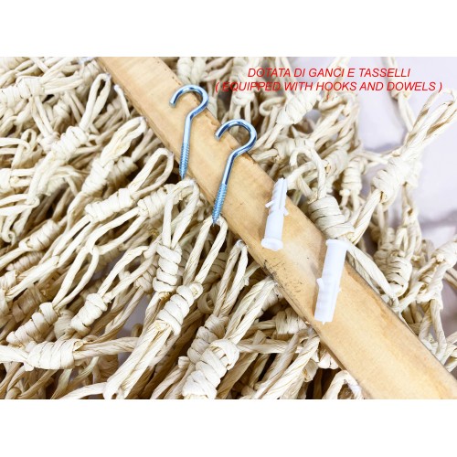 TENDA WOOD © a catenelle intrecciate in Fibra Naturale Anti insetti antirumore BEIGE