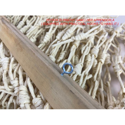CORTINA DE MADERA © con cadenas entrelazadas en Fibra Natural Anti insectos ruido BEIGE