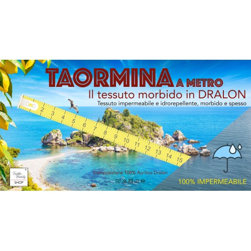 AUVENT EN TISSU TAORMINA en DRALON extérieur JARDIN balcon MÈTRE imperméable à l’eau et hydrofuge hauteur cm. 160