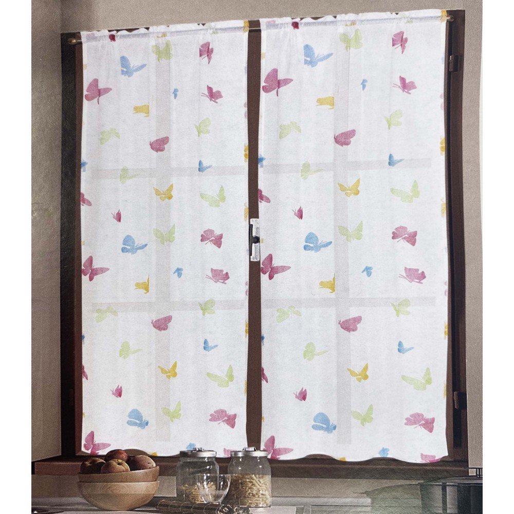 Par de vidrio CORTINA MARIPOSAS Gris cm. de ancho cm. 60 de la ventana y la puerta