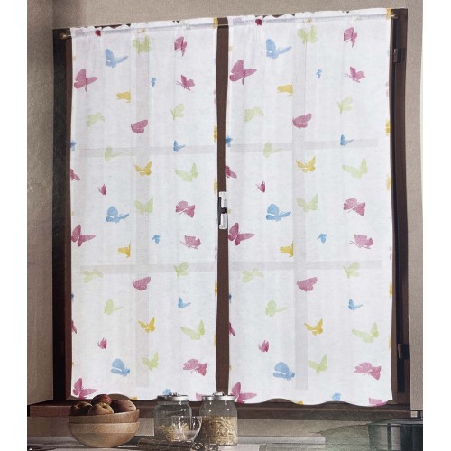 Par de vidrio CORTINA MARIPOSAS Gris cm. de ancho cm. 60 de la ventana y la puerta