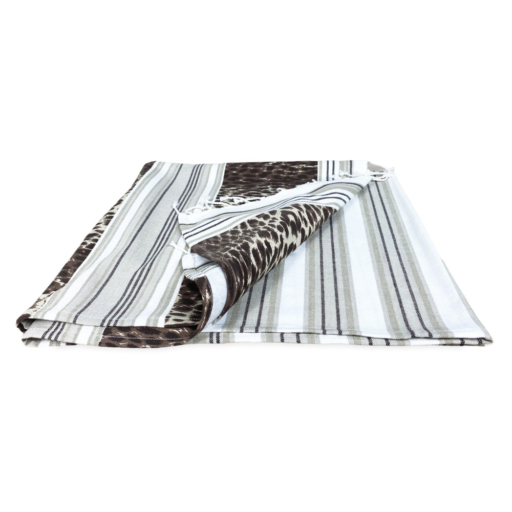 STRANDTUCH MIT LEOPARDENMUSTER Größe LARGE mit Strandrucksack KEEP CALM CM.100X200