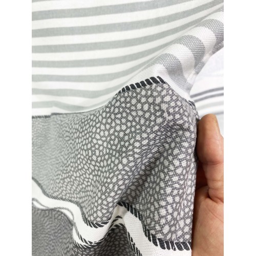 TOALLA DE PLAYA fouta BOY GRIS talla GRANDE con Mochila de playa KEEP CALM CM.100X200