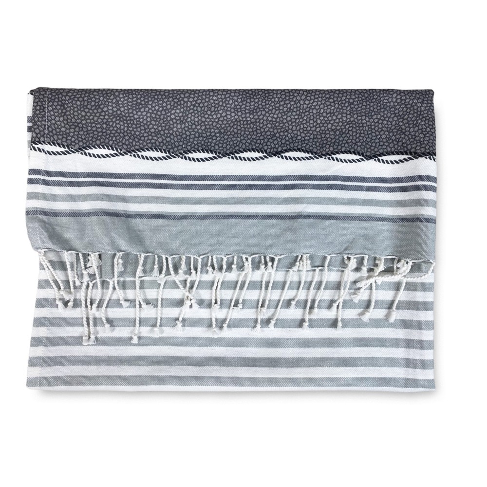 BEACH TOWEL fouta BOY GREY size LARGE with Beach backpack KEEP CALM CM.100X200