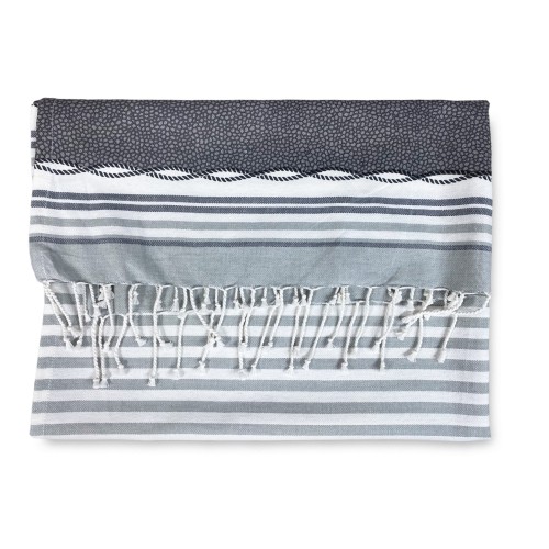 TELO MARE fouta BOY GRIGIO misura GRANDE con zaino Spiaggia KEEP CALM CM.100X200