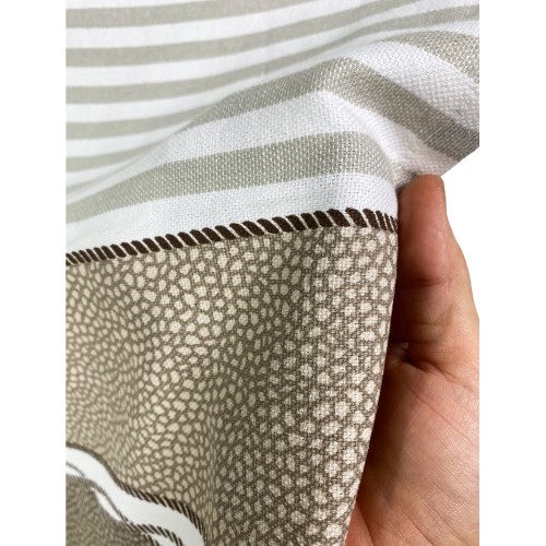 TOALLA DE PLAYA fouta BOY BEIGE talla GRANDE con Mochila de playa KEEP CALM CM.100X200