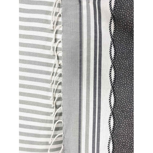 STRANDTUCH fouta BOY GREY GRÖSSE LARGE mit Strandrucksack KEEP CALM CM.100X200