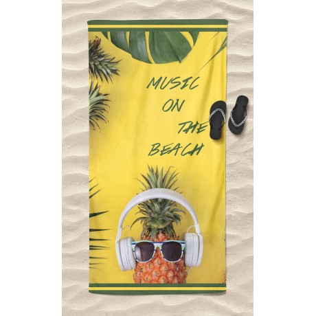 MUSIC on THE BEACH Frottee-Strandtuch groß Größe cm. 90 X 170 CM 2