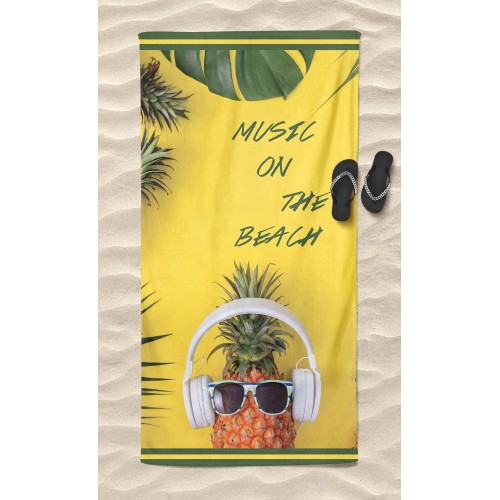 TELO MARE in spugna MUSIC on THE BEACH misura grande cm. 90 X 170