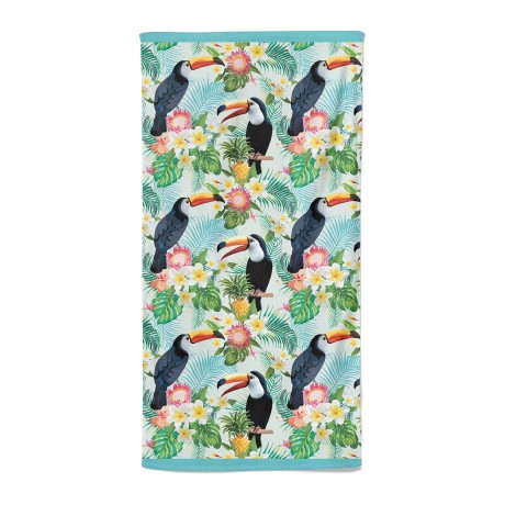 BEACH TOWEL in sponge TUCANI large size cm. 90 X 170
