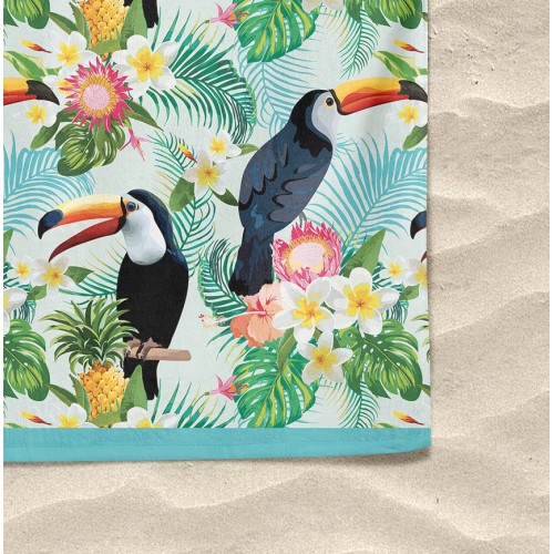 BEACH TOWEL in sponge TUCANI large size cm. 90 X 170