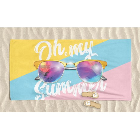 TOALLA DE PLAYA en rizo GAFAS tamaño grande cm. 90 x 170 2